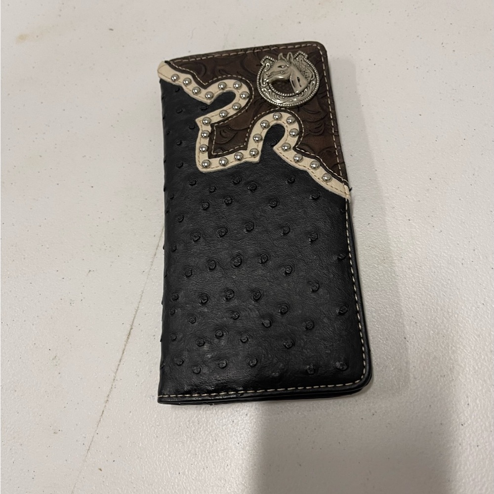 Faux Ostrich leather wallet